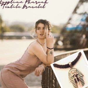 Egyptian Pharoah Twisted Textile Bracelet